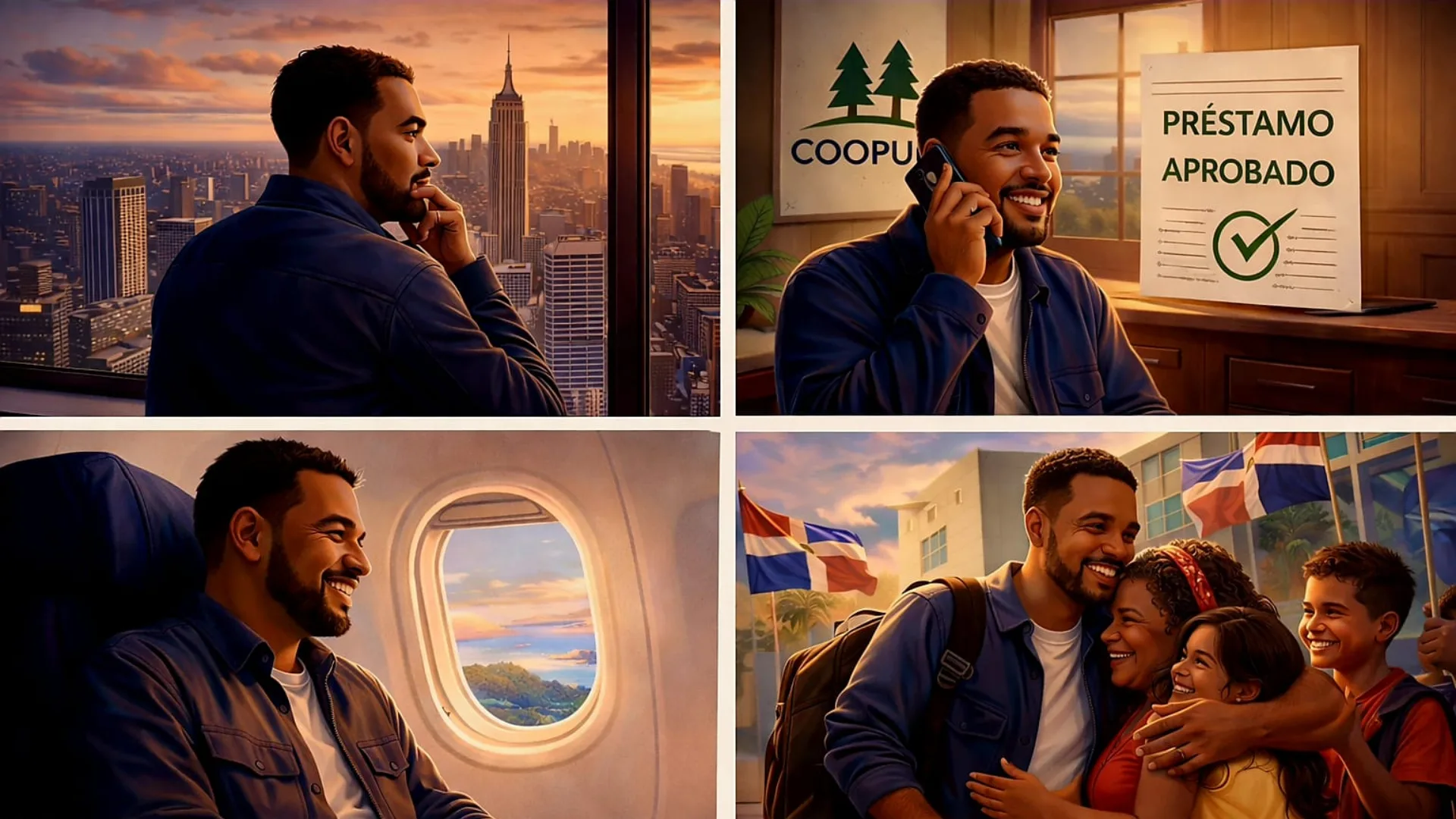 Socio de COOPUNI planificando su viaje y reencuentro con su familia